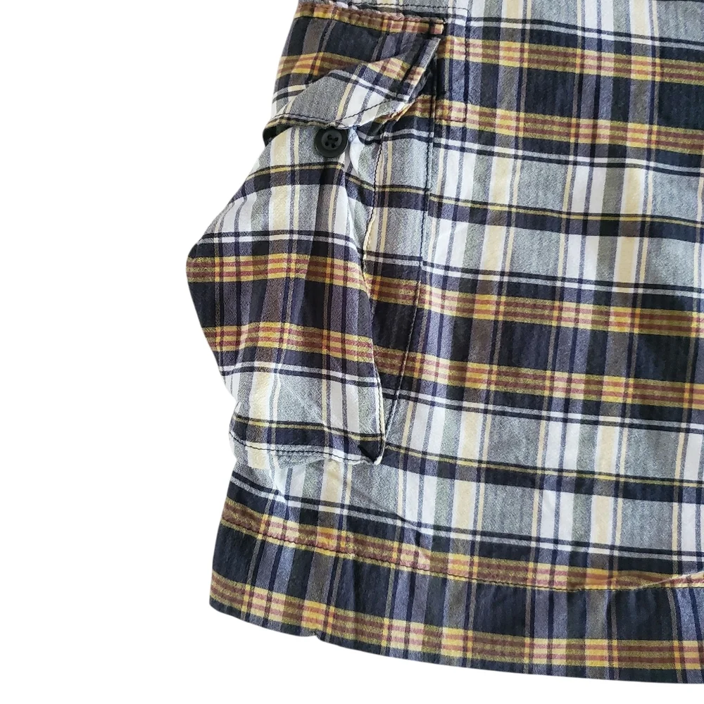 POLO RALPH LAUREN Y2K Vintage‎ Preppy Mandras Plaid Cargo Shorts Men's Size 35